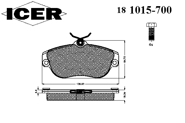 Комплект тормозных колодок, дисковый тормоз 181015-700