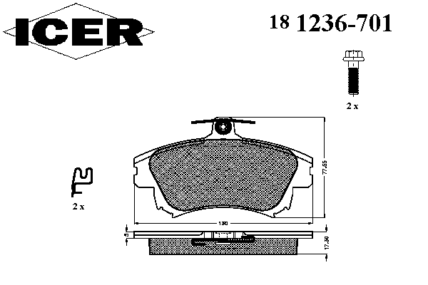 Kit de plaquettes de frein, frein à disque 181236-701