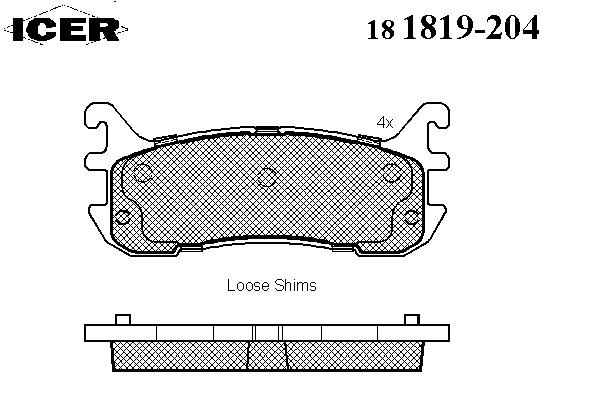 Kit de plaquettes de frein, frein à disque 181819-204