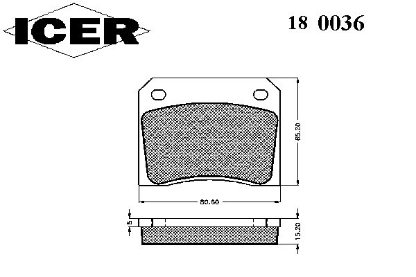 Комплект тормозных колодок, дисковый тормоз 180036