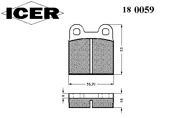 Комплект тормозных колодок, дисковый тормоз 180059