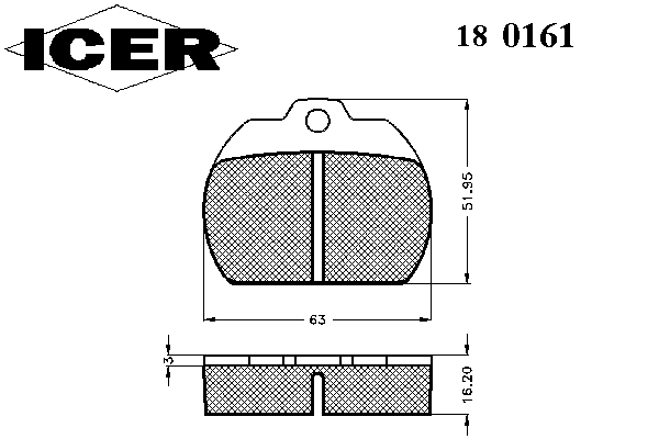 Комплект тормозных колодок, дисковый тормоз 180161