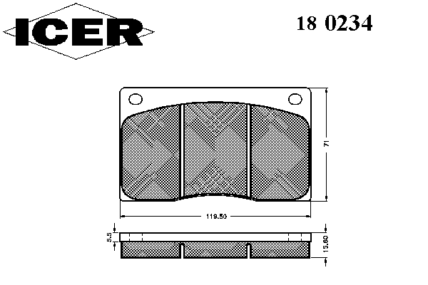 Комплект тормозных колодок, дисковый тормоз 180234