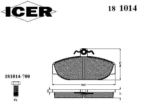 Kit de plaquettes de frein, frein à disque 181014