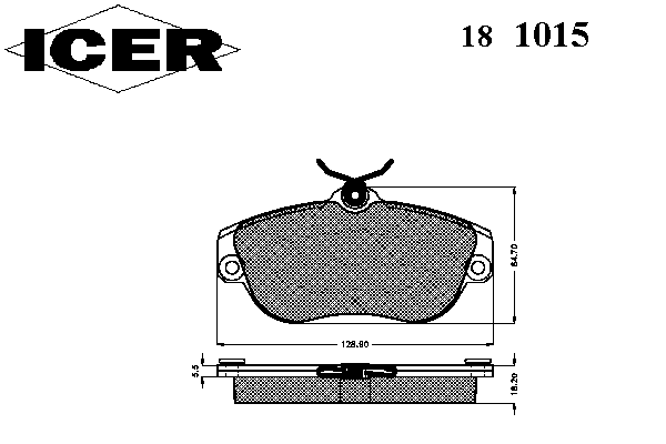 Комплект тормозных колодок, дисковый тормоз 181015