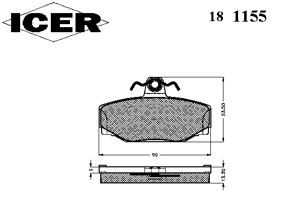 Комплект тормозных колодок, дисковый тормоз 181155
