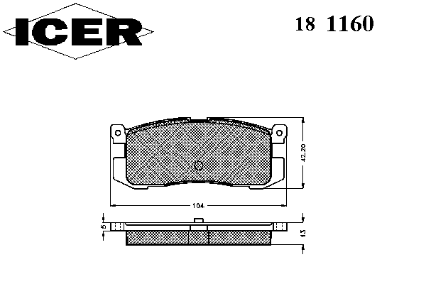 Комплект тормозных колодок, дисковый тормоз 181160