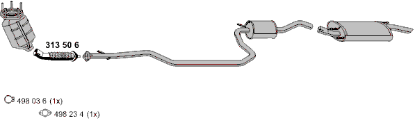 Exhaust Pipe; Repair Pipe, catalytic converter 313506