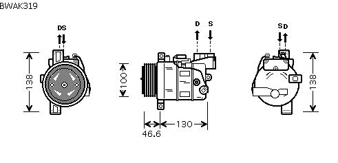 Compressor, airconditioning BWAK319