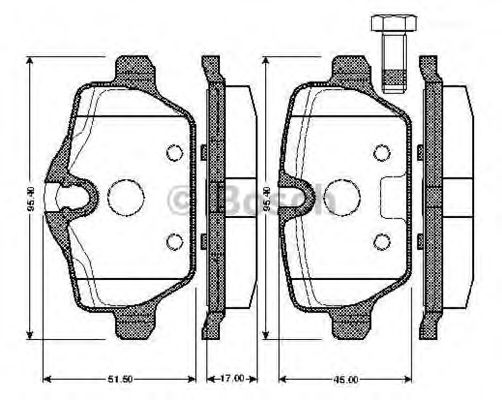 Brake Pad Set, disc brake 0 986 TB2 890