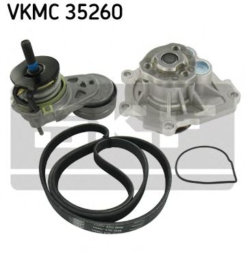 Water Pump + V-Ribbed Belt Kit VKMC 35260