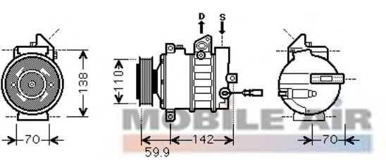 Kompressori, ilmastointilaite 6058K298