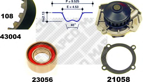 Water Pump & Timing Belt Kit 41004