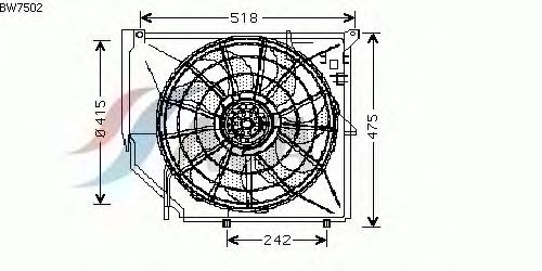 Ventilateur, condenseur de climatisation BW7502