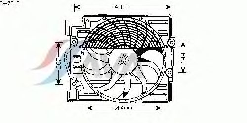 Ventilator, motorkøling BW7512