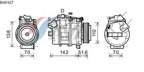Compressor, airconditioning BWK427