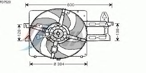 Вентилятор, охлаждение двигателя FD7520