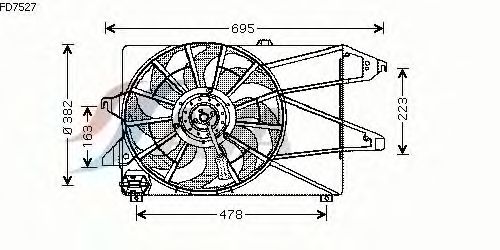 Ventilator, motorkøling FD7527