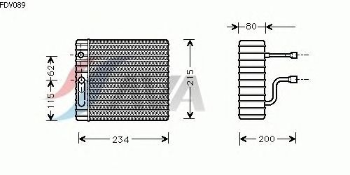 Evaporator, air conditioning FDV089