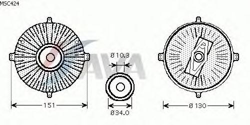 Clutch, radiator fan MSC424