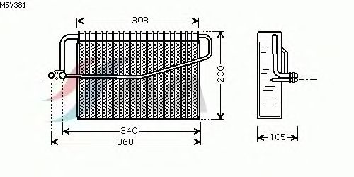 Evaporator, air conditioning MSV381