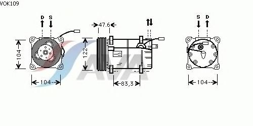 Compressor, airconditioning VOK109
