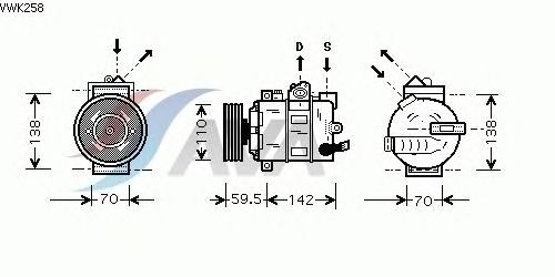 Compressor, airconditioning VWK258