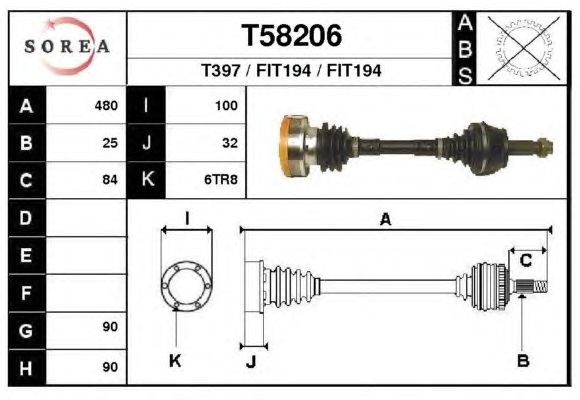 Aandrijfas T58206