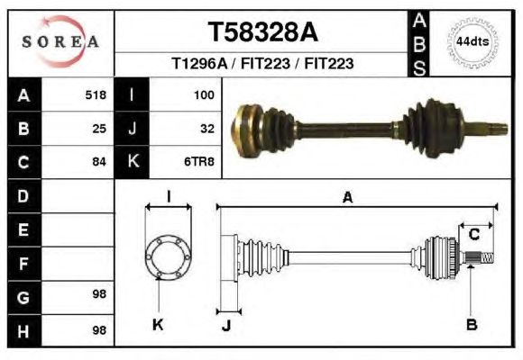 Arbre de transmission T58328A