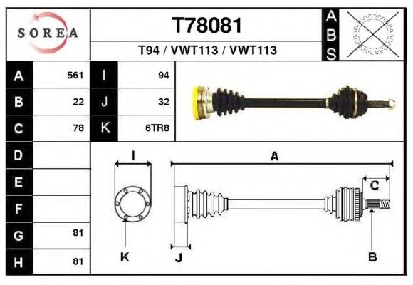 Veio de transmissão T78081