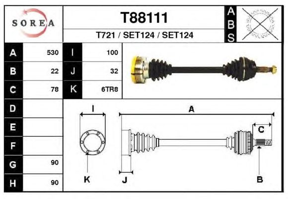 Veio de transmissão T88111