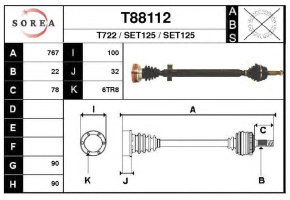 Veio de transmissão T88112