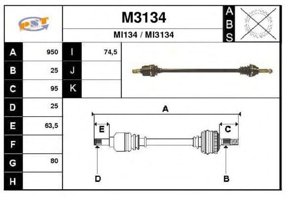 Veio de transmissão M3134