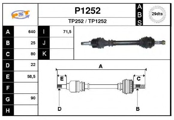 Veio de transmissão P1252