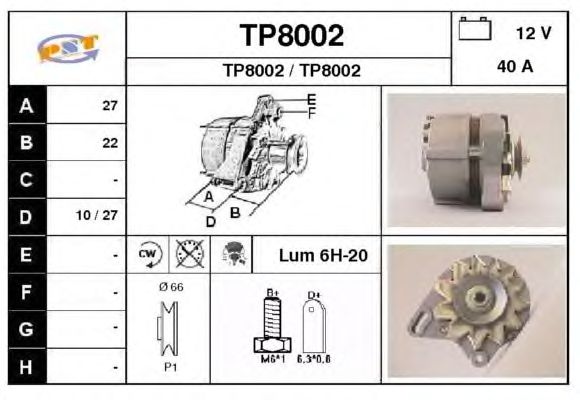 Alternator TP8002