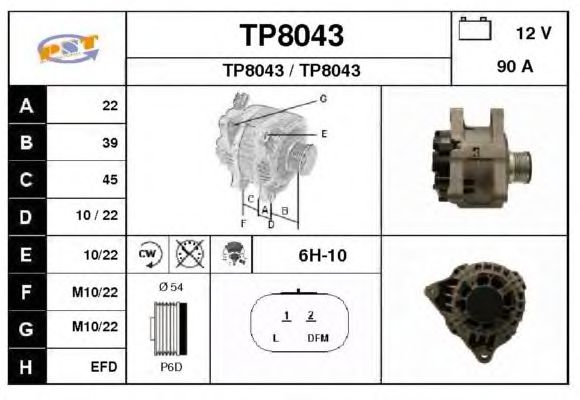 Alternator TP8043