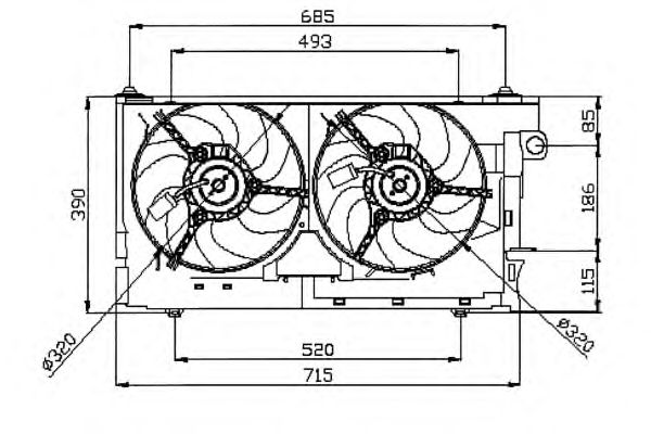Ventilador, refrigeração do motor 47050