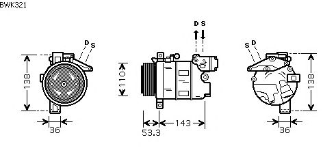 Compressor, airconditioning BWK321