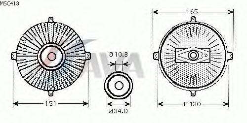 Koppeling, radiateurventilator MSC413