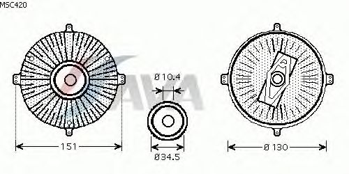 Koppeling, radiateurventilator MSC420