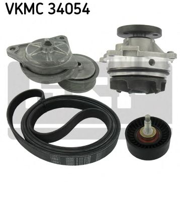 Water Pump + V-Ribbed Belt Kit VKMC 34054