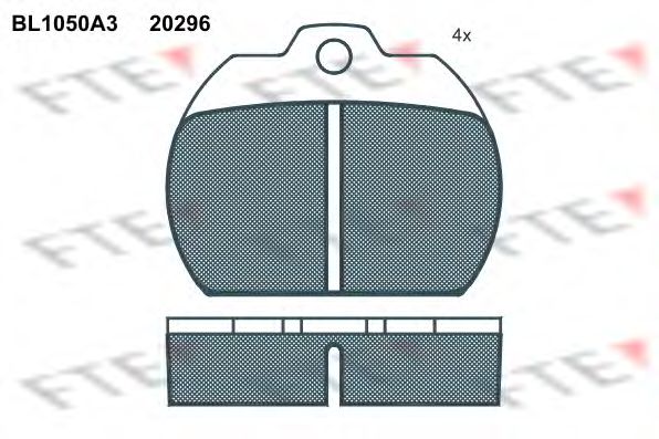 Комплект тормозных колодок, дисковый тормоз BL1050A3