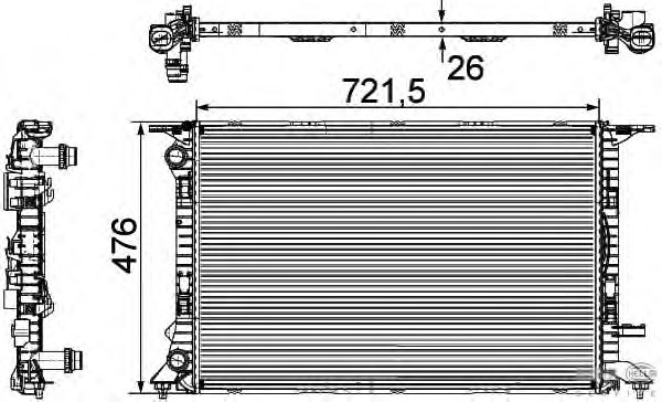 Radiator, engine cooling 8MK 376 745-581