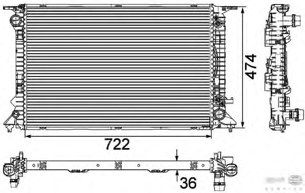 Radiator, engine cooling 8MK 376 745-651