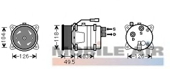 Compressor, airconditioning 6058K303