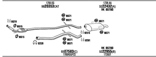 Exhaust System PET12246