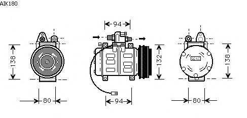 Kompressor, klimatanläggning AIK180
