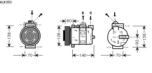 Compressor, airconditioning AUK050
