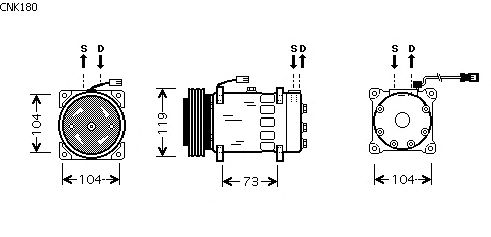 Kompressori, ilmastointilaite CNK180