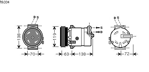 Compressor, airconditioning FTK334